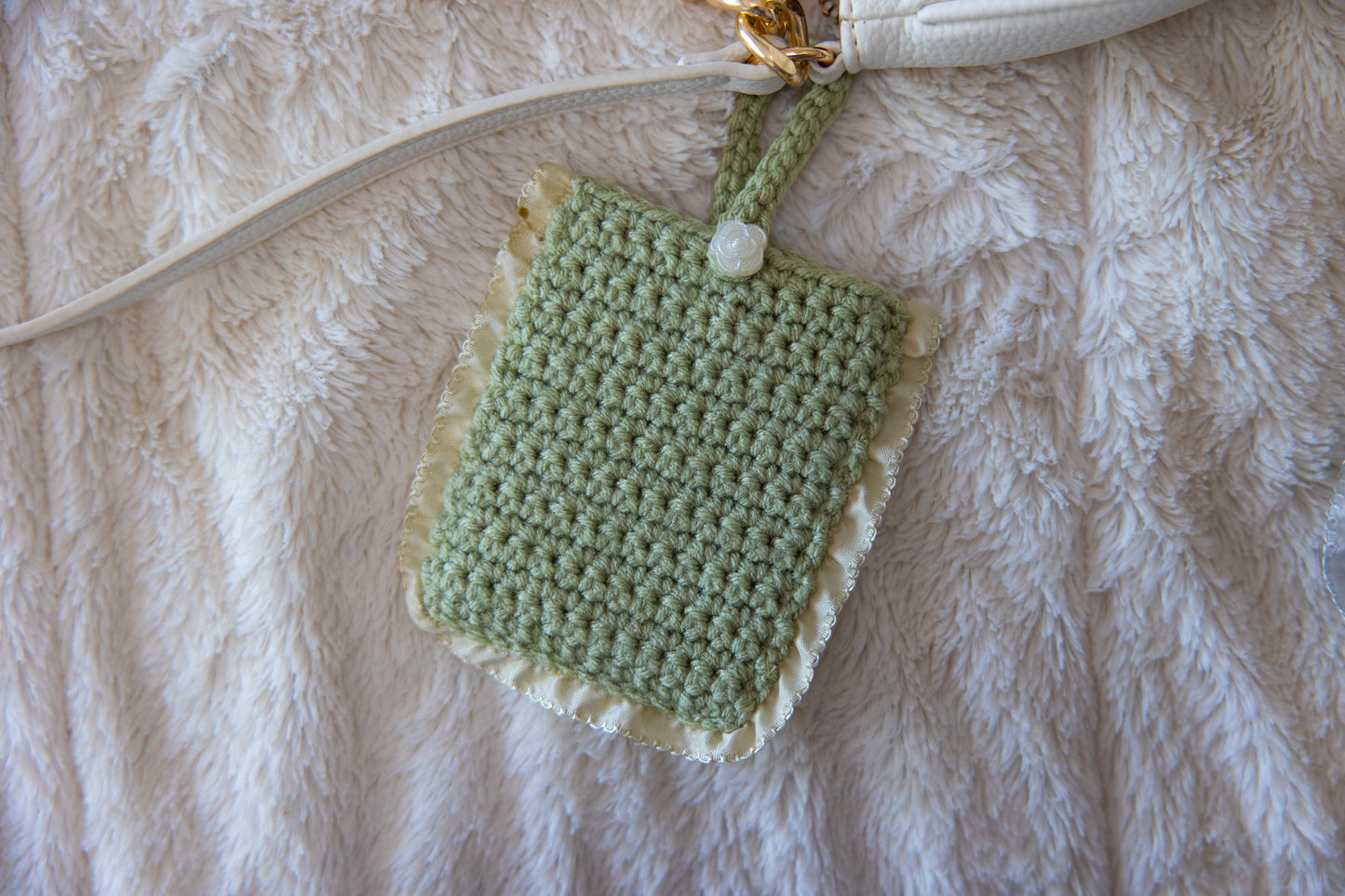 Ribbon Crochet Photocard Holder (Green)