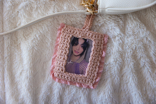 Ribbon Crochet Photocard Holder (Pink)